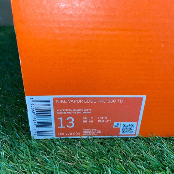 Nike Vapor Edge Pro 360 Football Cleats DV0778-004 Orange White Men’s Size 13 main image 6